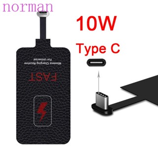 Norman 10W แผ่นรองชาร์จไร้สาย Type-C สําหรับ Android อะแดปเตอร์ชาร์จแบบด่วน