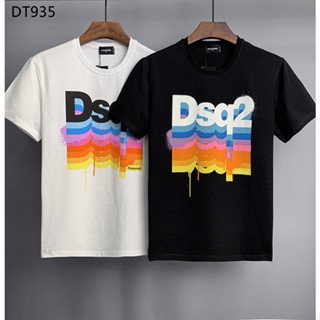 เสื้อยืดแขนสั้น พิมพ์ลายตัวอักษร Dsquared2 DSQ2 แฟชั่นสไตล์ยุโรป และอเมริกา สําหรับผู้ชาย