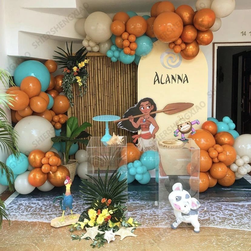 ลูกโป่งฟอยล์ ลายดิสนีย์ Moana Theme ตัวเลขสีทอง 32 นิ้ว สําหรับตกแต่งปาร์ตี้วันเกิดเด็ก 1 2 3th 76 ชิ้น