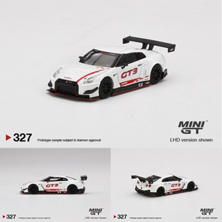 โมเดลรถยนต์แครอส โลหะผสมสีขาว MINI GT 1:64 GTR R35 GT3 Nismo 2018