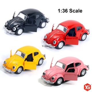 *พร้อมส่ง* 1/36 Diecast VW Beetle โมเดลรถของเล่นโลหะ เปิดประตู ดึงถอยหลัง แข่งรถ