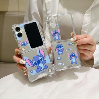 เคสโทรศัพท์มือถือแบบกระจกแข็ง กันกระแทก ลายการ์ตูน stitch น่ารัก สําหรับ Oppo Find N2