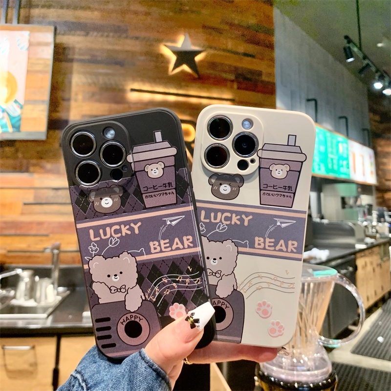 เคสโทรศัพท์มือถือแบบนิ่ม ลายหมีชานมไข่มุก สําหรับ Samsung A14 A34 A54 A32 5G A04S A23 4G A23 A21S A4