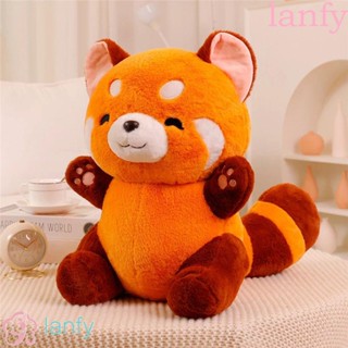 Lanfy หมอนตุ๊กตานุ่ม รูปการ์ตูน Racoon น่ารัก สีแดง สําหรับตกแต่งห้อง