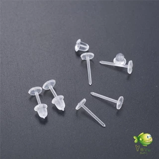 แป้นต่างหูพลาสติก ป้องกันการแพ้ หรือ DIY ต่างหู สีใส มี 25 คู่