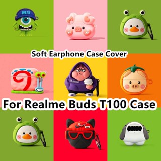 【Trend Front】เคสหูฟัง แบบนิ่ม ลายการ์ตูน สําหรับ Realme Buds T100 T100