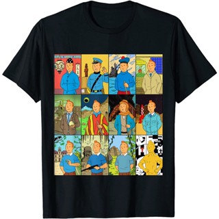 เสื้อยืดดีบุก พิมพ์ลาย The Adventures of Tintin 2 สําหรับผู้ชาย และผู้ใหญ่