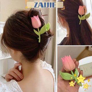 ※ZAIJIE※ Fashion Claw Clip Jewelry Hair Accessories Tulip Hair Clip Flower Womens Headwear Headgear Girls Hairpin