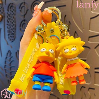 พวงกุญแจ LANFY Simpsons Homer J. พวงกุญแจ จี้ห้อยกระเป๋าเป้สะพายหลัง ลายการ์ตูน Simpson แฟชั่นคู่รัก สําหรับเด็ก