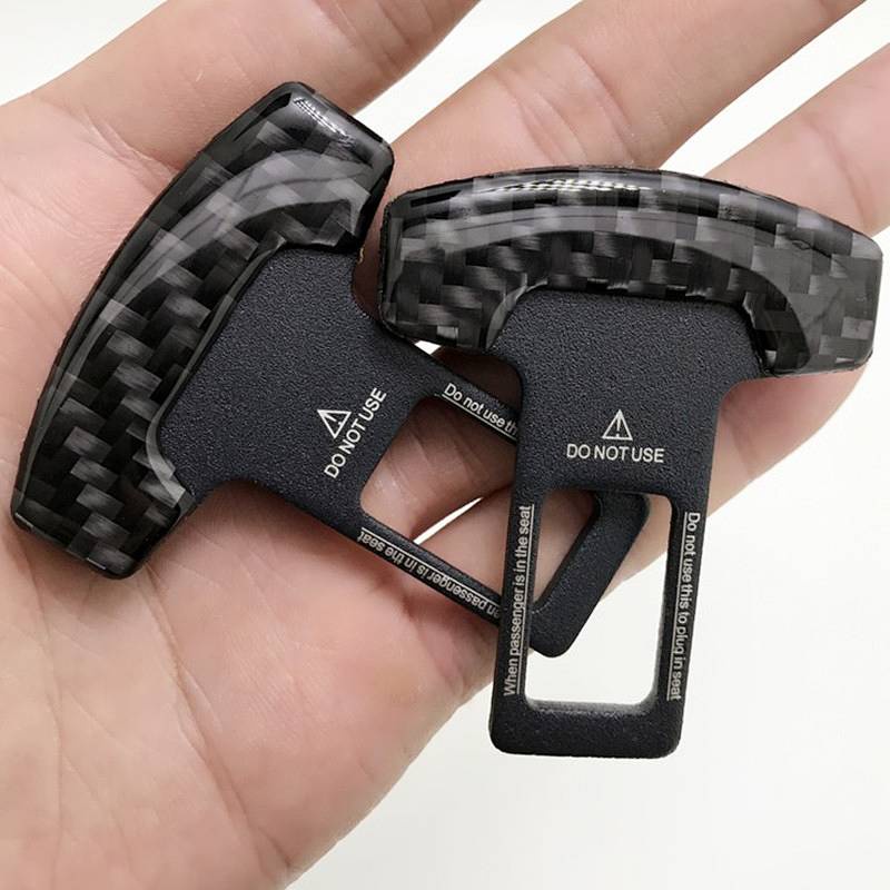 Car Carbon Fiber Lock Buckle Interior Extender Connector Accessories Pick Head Car Safety Buckle Extended Buckle BybJ