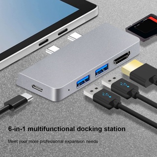 อะแดปเตอร์ฮับ USB C สําหรับ Surface Pro 8 9 X Dock 4K HDMI และอะแดปเตอร์อ่านการ์ด SD TF 2 USB 3.0