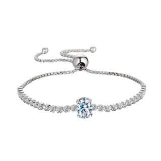 1ct Oval  + 1.2ct Round moissanite diamond Bracelet for Gift