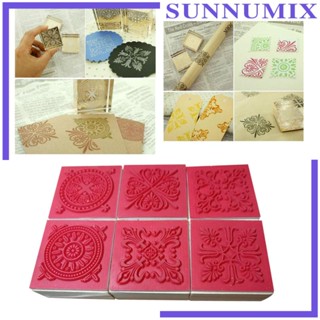 [Sunnimix] แสตมป์ยางไม้ ลายตัวอักษร สําหรับตกแต่งงานหัตถกรรม 6 ชิ้น