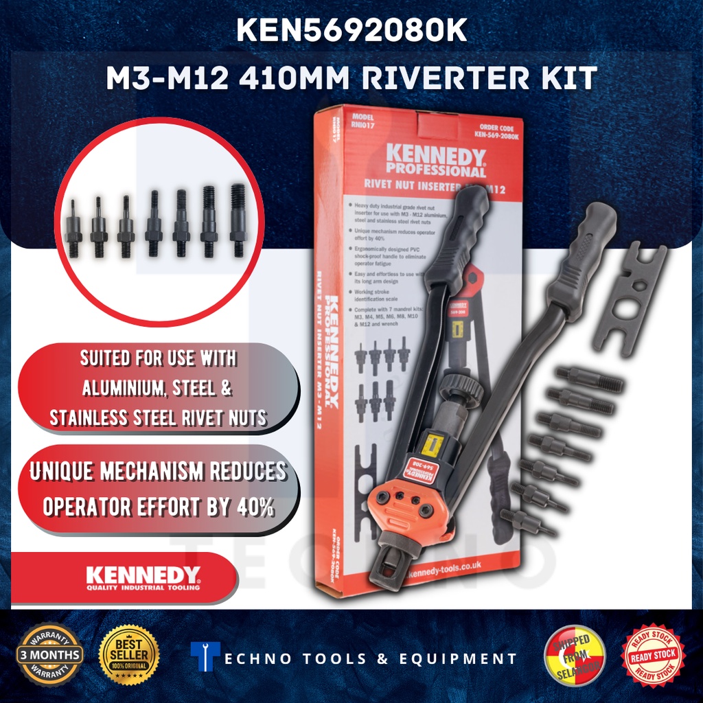 เคนเนดี้ เคนเนดี้ เคน5692080K RIVET NUT INSERTER M3-M12 KEN-569-2080K