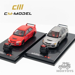 Cm โมเดลรถยนต์ Lancer Evo IX Metallic Gray Ralliart Red ขนาด 1:64 พร้อมโมเดลรถยนต์