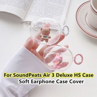 【Trend Front】เคสหูฟัง แบบนิ่ม ลายการ์ตูนหมี กระต่ายสีม่วง สําหรับ SoundPeats Air 3 Deluxe HS SoundPeats Air 3 Deluxe HS