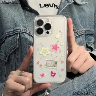 ✅เคสโทรศัพท์มือถือ แบบนิ่ม ลายดาว กันกระแทก สําหรับ iPhone 11 14pro 78 126ins 13plus max Y3ZR