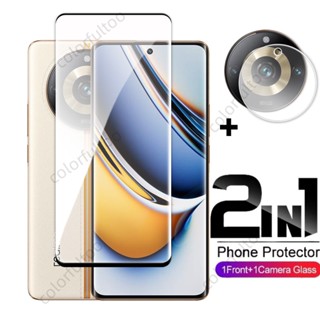 2 in 1 Front Back Protective Film For Realme 11 10 Pro Plus + 10Pro 11Pro+ Realme11Pro Realme10 4G 5G 3D Curved 9H Full Cover Tempered Glass Screen Protector Camera Lens Film