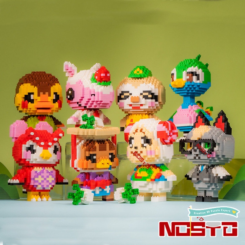 นาโนบล็อก Isabelle Animal Crossing MOC บล็อกตัวต่อ Reese Pop Doll Collection ตกแต่งของเล่น DIY ของขวัญเด็กผู้หญิง