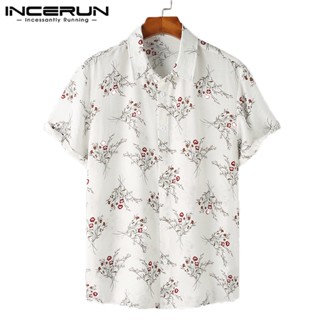 Incerun เสื้อเชิ้ต แขนสั้น ขนาดเล็ก หลากสี เรียบง่าย สําหรับผู้ชาย