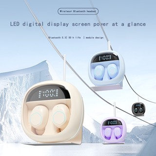 Tzuzl TWS M41 ชุดหูฟังบลูทูธไร้สาย พร้อมไมโครโฟน โปร่งใส จอแสดงผล LED ลดเสียงรบกวน หูฟังสเตอริโอ หูฟังบลูทูธ
