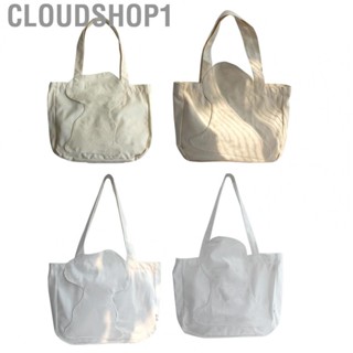 Cloudshop1 Canvas Tote Bag  Inner Pocket Canvas Shopping Bag Soft Clothes Lovely Pattern  for Girls for School Dating Short Trip Commute