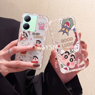 ใหม่ พร้อมส่ง เคสโทรศัพท์มือถือ ซิลิโคนนิ่ม ใส บางมาก กันกระแทก ลายการ์ตูนชินจัง สําหรับ VIVO Y78+ Y27 Y36 4G 5G 2023