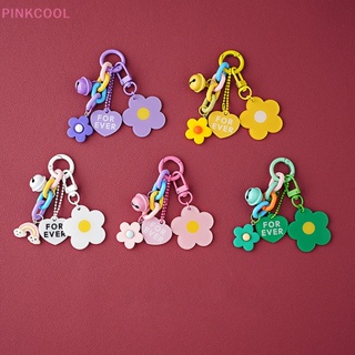 Pinkcool พวงกุญแจ จี้รูปหัวใจ ดอกไม้น่ารัก สีแคนดี้ สร้างสรรค์ อุปกรณ์เสริม สําหรับห้อยกระเป๋า ขายดี