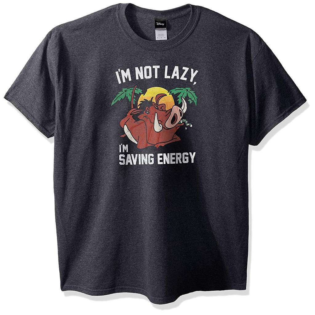 เสื้อยืดผู้ชาย Lion King Pumba Not Lazy Cold Energy100% Cotton Christmas 426588