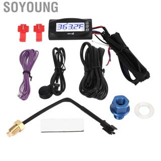 Soyoung 4 in 1 Motorcycle  LCD Digital Oil Temperature Time Voltage Speed Display Meter DC12V Blue Backlight