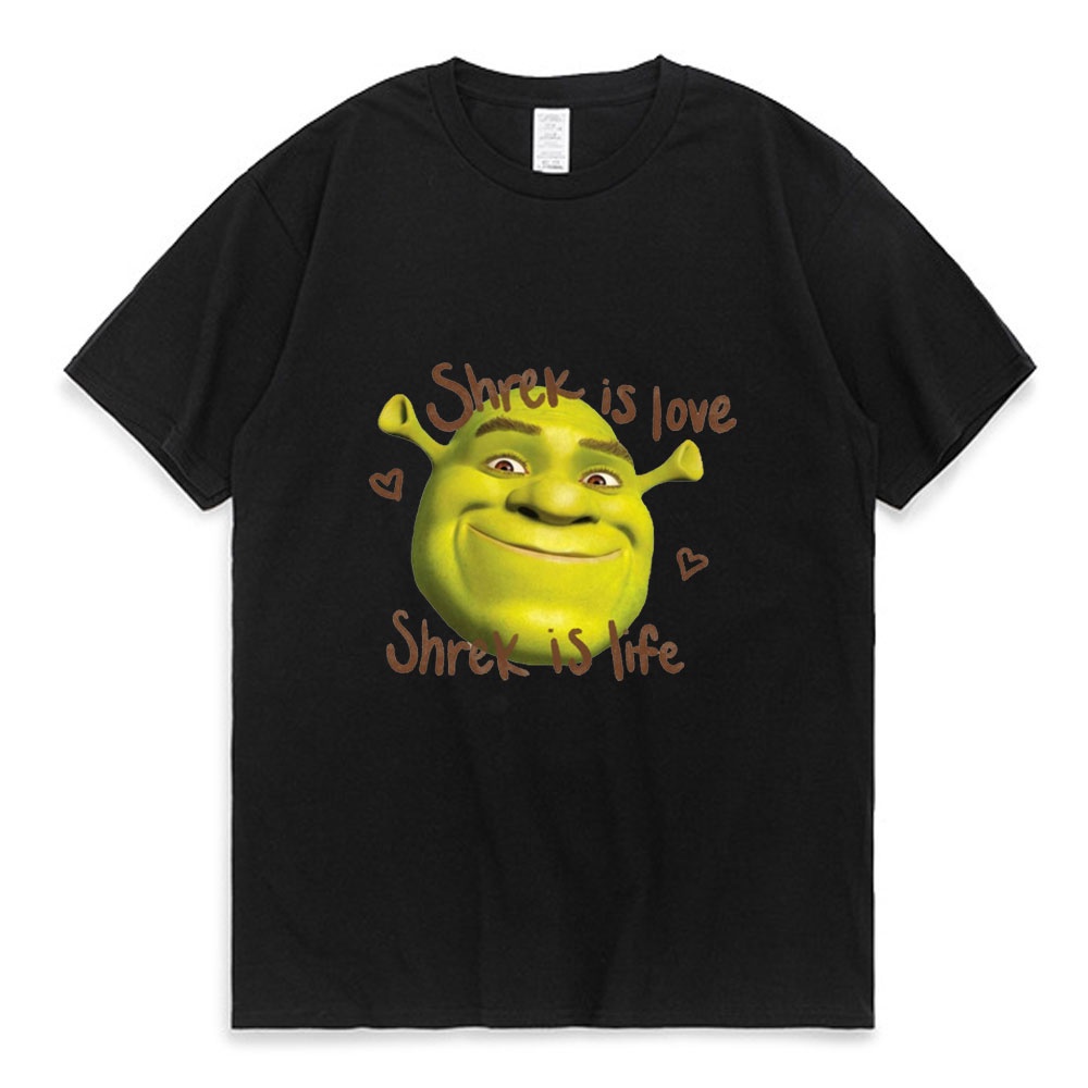 แฟชั่นใหม่ล่าสุด เสื้อยืดแขนสั้น พิมพ์ลาย Shrek is Love Shrek is Life สวมใส่สบาย แฟชั่นฤดูร้อน สําหร