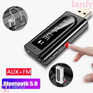 Lanfy อะแดปเตอร์รับส่งสัญญาณ FM สเตอริโอ เครื่องเล่น MP3 ไร้สาย สําหรับการ์ด TF บลูทูธ