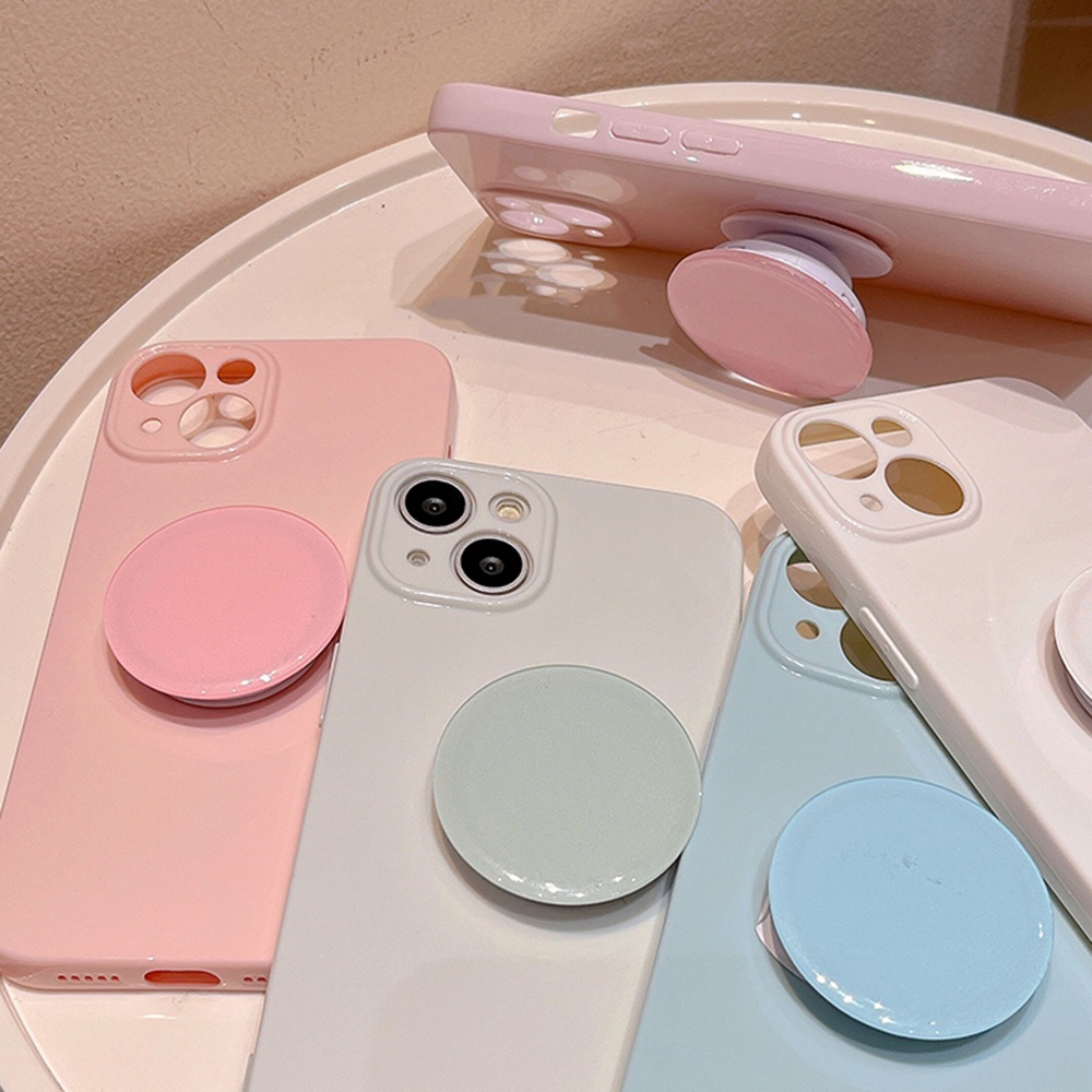 Simple Macaron สีรอบโทรศัพท์ Grips เคสโทรศัพท์สําหรับ IPhone 11 16 15 14 12 13 Pro Max 16 PLUS Glossy Dirt ทนนุ่มโทรศัพท์ปกหลัง ราคา ถูกที่สุด ดีลบีเคเค แกลเลอรีภาพที่ 4