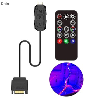 [Dhin] Argb Mini Controller 5v 3pin To SATA Powered Built-in Light For Cpu Case Cool Fan Water Cooling Radiator COD