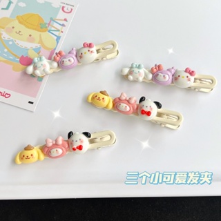 Sanrio Melody Kuromi Cinnamoroll Pom Pom Purin Pochacco กิ๊บติดผม การ์ตูน คลื่น เด็กผู้หญิง หน้าม้า คลิป น่ารักมาก กิ๊บติดผม เครื่องประดับผม (1.38)