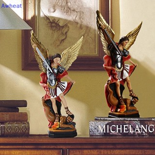 ใหม่ รูปปั้นข้าวสาลี คาทอลิก รูปปั้น Michael Archangel St สําหรับตกแต่งบ้าน สวน