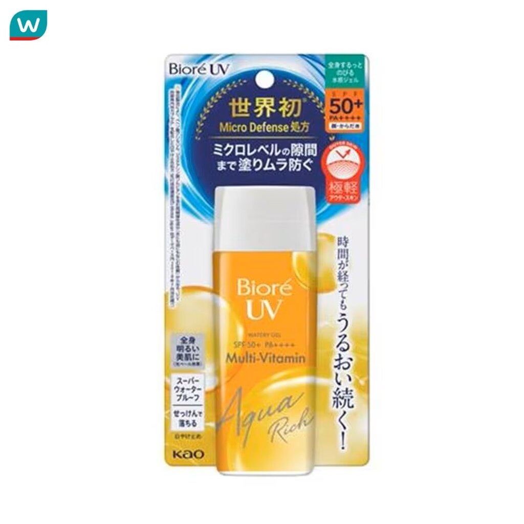 Biore บิโอเร ยูวี อะควา ริช วอเตอร์รี เจล มัลติ วิตามิน เอสพีเอฟ50+ พีเอ++++ 90 มล.
