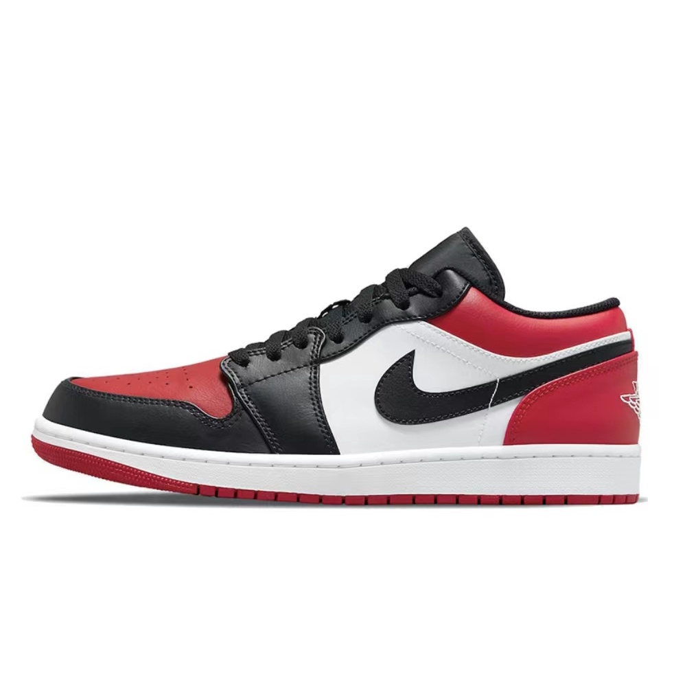 ของแท้ 100% Nike Jordan Air Jordan 1 low "bred toe Black Red 553558-612