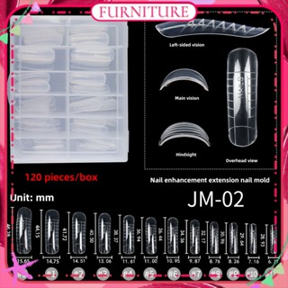 ♕ 120pcs/1box Nail Enhancement Transparent Ultra-thin Crystal Nail Mold Scale Seamless Wear Fake Nails Phototherapy Gel Manicure Tool For Nail Shop FURNITURE