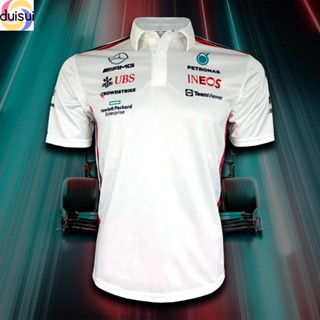 Duisui เสื้อPolo Shirt F1 เสื้อโปโลฟอร์มูลาวัน ทีม เมอร์เซเดส เอเอ็มจี ปิโตรนาส #FM0081 พิมพ์ทั้งตัว ไซส์ S-5XL