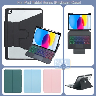 เคส สําหรับ iPad 10th Gen iPad Air4 Air5 10.9 นิ้ว Pro 11 2018 2020 2021 2022 360° เคสคีย์บอร์ด อะคริลิค หมุนได้ พร้อมช่องใส่ปากกา