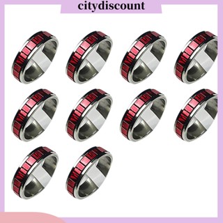 &lt;citydiscount&gt; แหวนนิ้วมือ สเตนเลส เครื่องประดับแฟชั่น สําหรับผู้ชาย ผู้หญิง งานแต่งงาน ปาร์ตี้ 10 ชิ้น