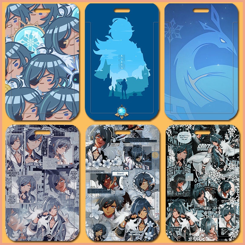 อะนิเมะการ์ตูน Genshin Impact Kaeya DIY ชื่อการ์ดนักเรียนโรงเรียน ID Card Holder MRT Card Bus Card B