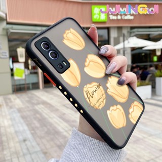 เคสโทรศัพท์ ซิลิโคนนิ่ม ใส กันกระแทก ลายดอกไม้สีเหลือง แฟชั่น สําหรับ VIVO Y72 5G Y52 5G Y75s 5G