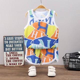 Boys Vest Suit Childrens Summer Short Sleeve Mesh Hollow out Childrens Clothing Boys Home Wear Girls Vest Suit xVTT