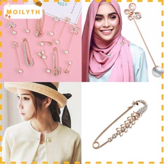 moily เข็มกลัดโลหะคริสตัลเพิร์ล rhinestone แฟชั่นสตรี