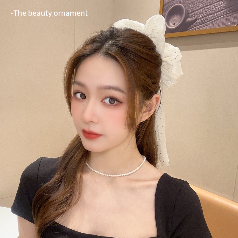 กิ๊บติดผมหางม้า ผ้าตาข่าย ประดับโบว์ ขนาดใหญ่ เข้ากับทุกการแต่งกาย สไตล์ฝรั่งเศส สําหรับผู้หญิง ราคา ถูกที่สุด ดีลบีเคเค แกลเลอรีภาพที่ 8