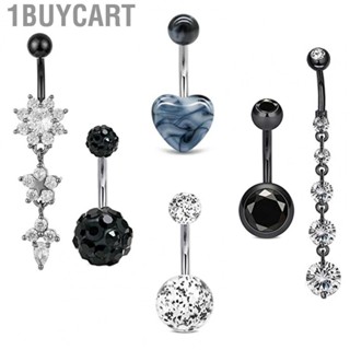 1buycart Belly Button Rings  Barbell Stud Navel 6pcs Trendy for Girls Boys Daily Wear