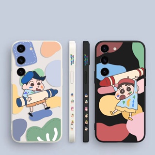 เคสโทรศัพท์มือถือ ซิลิโคนนุ่ม ลายการ์ตูนชินจัง มีลายด้านข้าง สําหรับ Samsung Galaxy S23 S22 S21 S20 FE Ultra Plus S10 S10E S9 S8 Lite Plus 5G