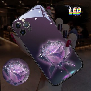 Mg เคสโทรศัพท์มือถือ LED ลายดอกกุหลาบคริสตัล แฟนตาซี สําหรับ Huawei P30pro P50pro P40pro+ Honor50pro nova11pro mate50Pro 30Epro nova7se 8se mate40Pro HonorX7 X8 70Pro